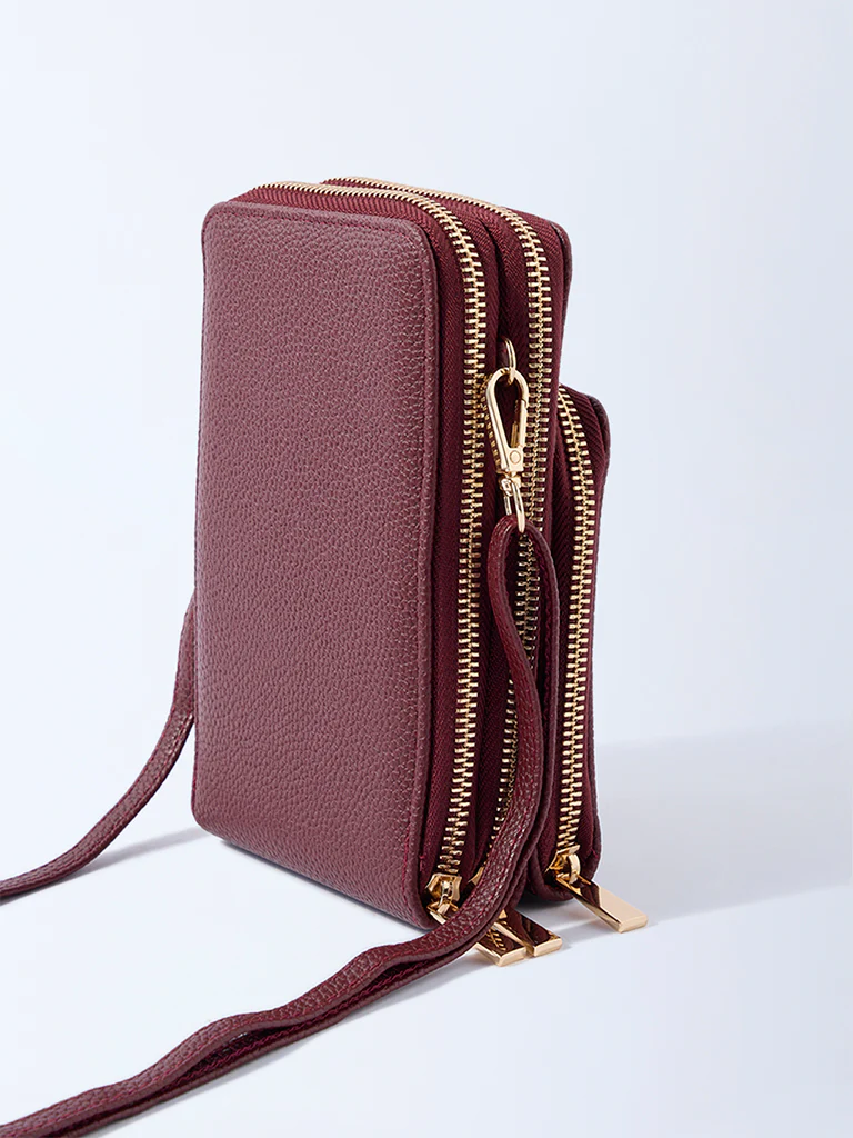 Westside Plum Self-Textured Phone Sling Bag - Image 2