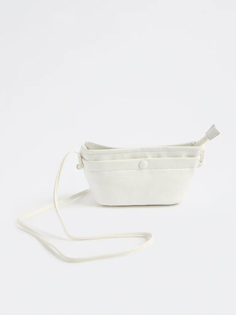 Westside White Button-Detail Sling Bag - Image 2
