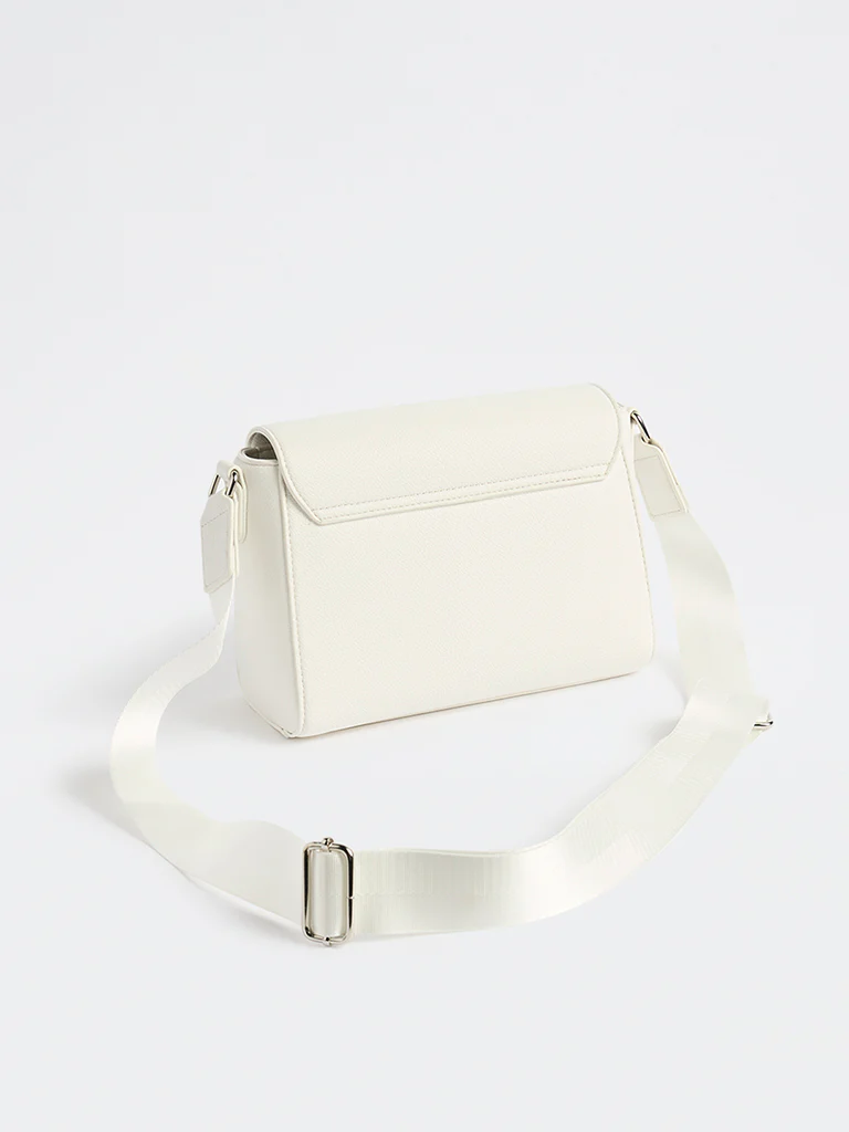 Westside White Embossed Sling Bag - Image 2