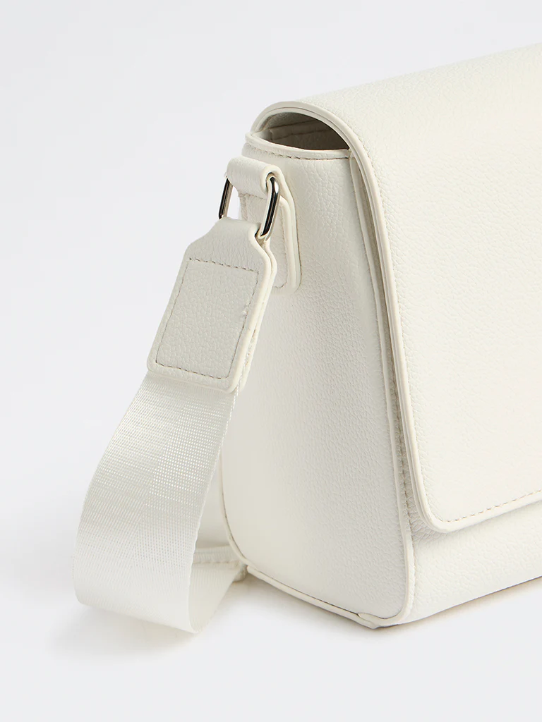 Westside White Embossed Sling Bag - Image 3