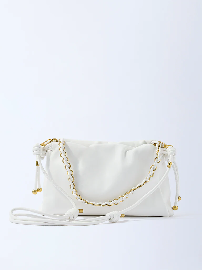 Westside White Solid Sling Bag