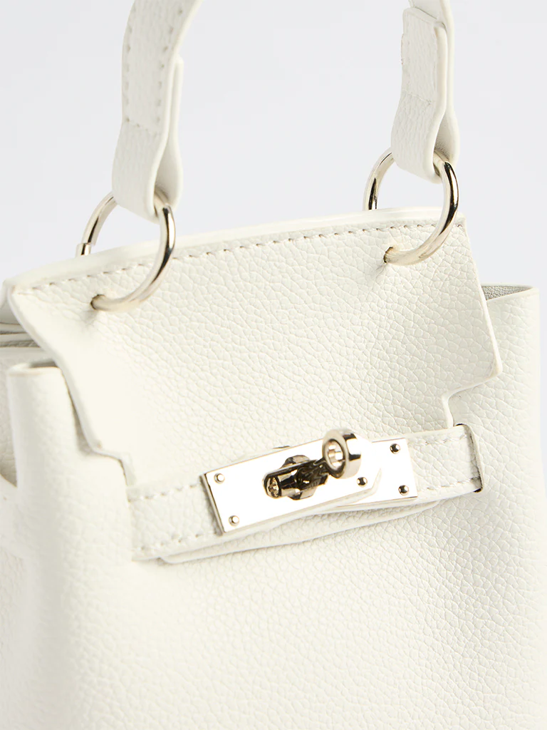 Westside White Textured Mini Sling Bag - Image 3