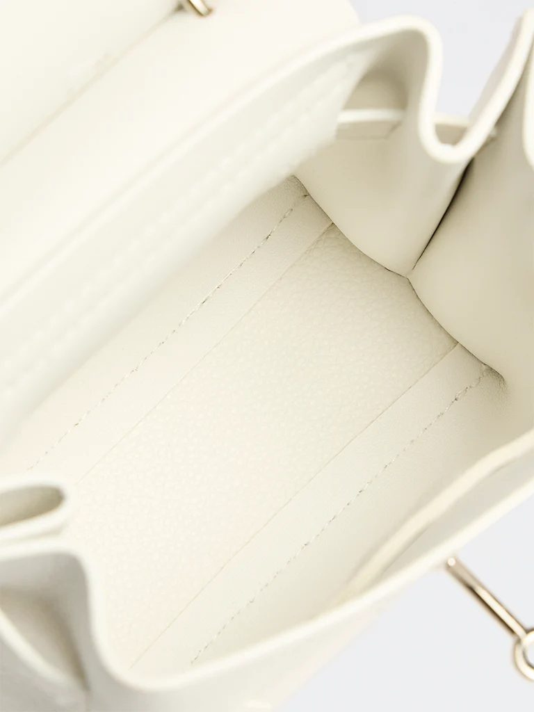 Westside White Textured Mini Sling Bag - Image 4