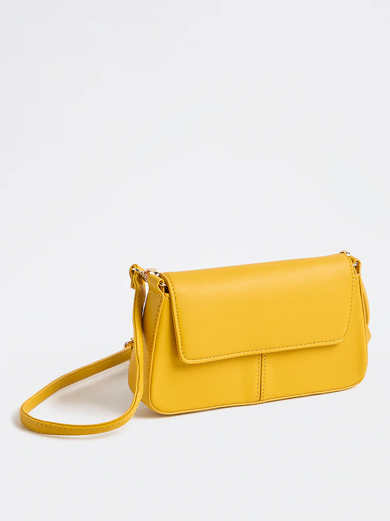 Westside Yellow Flap Crossbody Sling Bag - Image 2