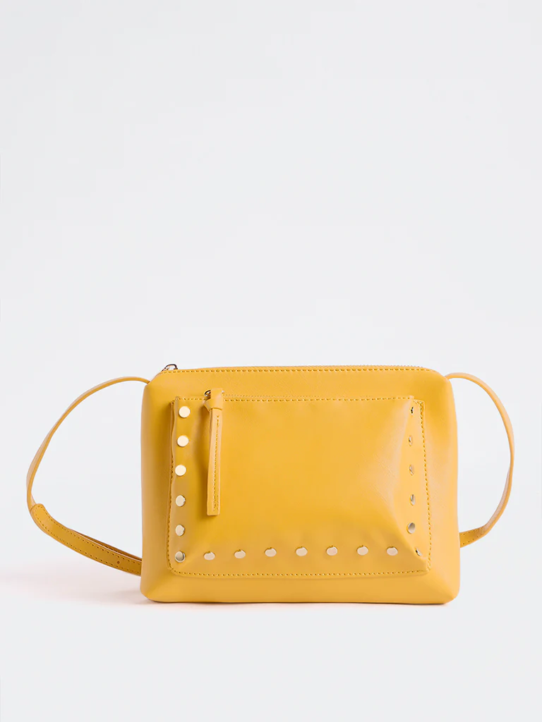 Westside Yellow Studded Sling Bag