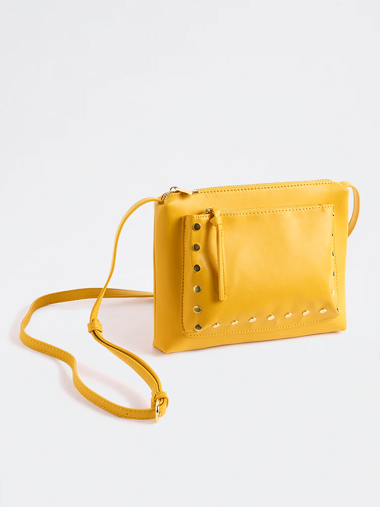 Westside Yellow Studded Sling Bag - Image 2