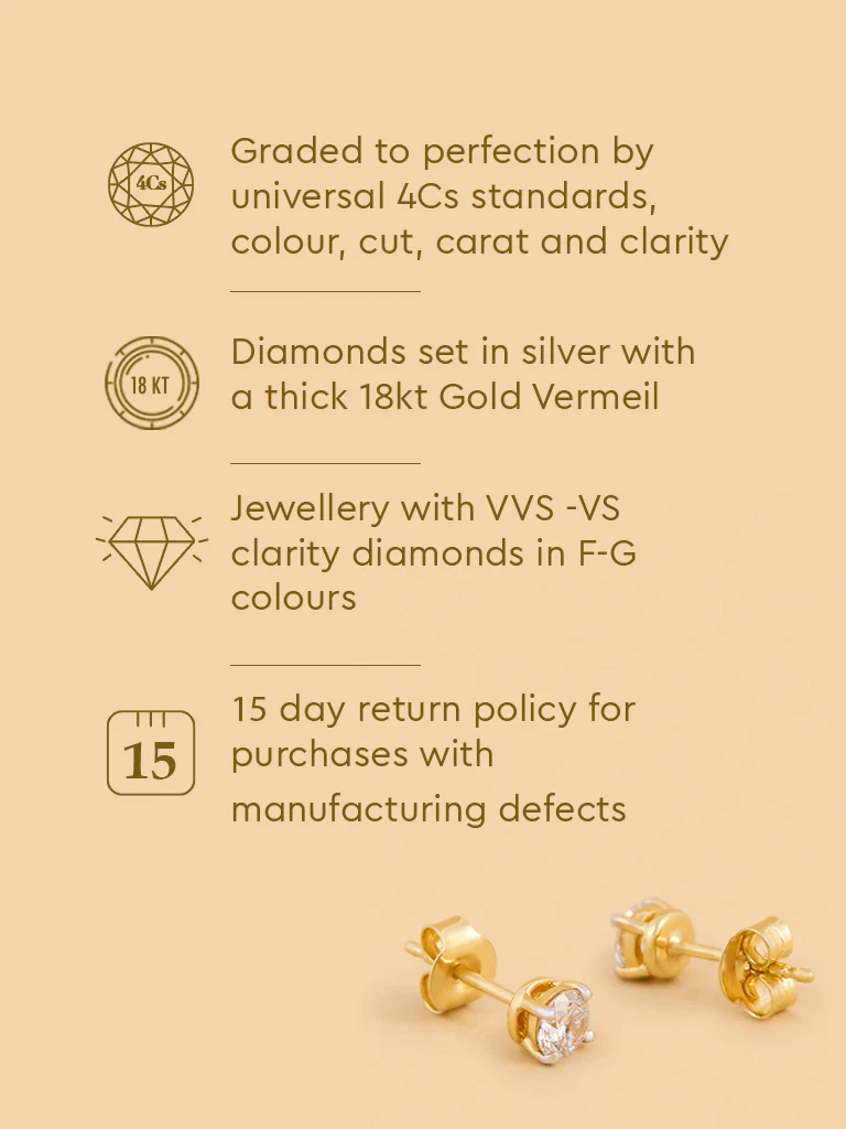 Brilliant Solitaire Lab Diamond Earrings - Image 5