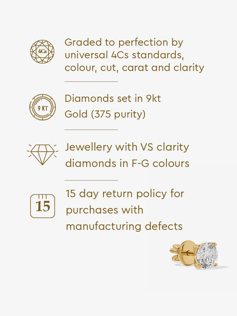 Classic Comet Solitaire Lab Diamond Stud Earring - Image 6