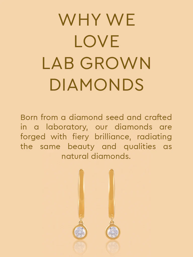 Classic Dangling Hoop Earrings with Lab Diamond - Image 4