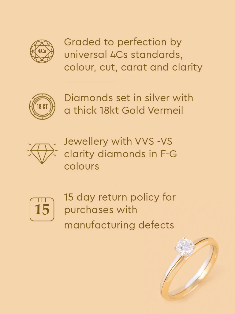 Classic Dual Tone Solitaire Lab Diamond Ring - Image 5