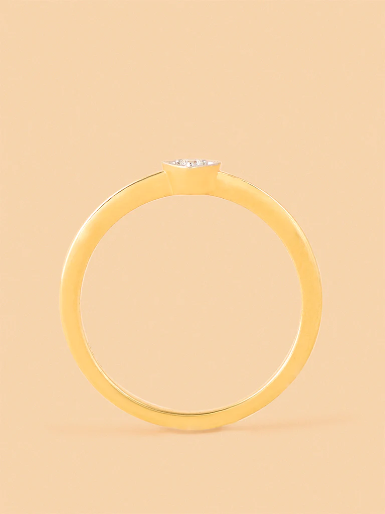 Classic Lab Diamond Pinched Shank Heart Ring - Image 3