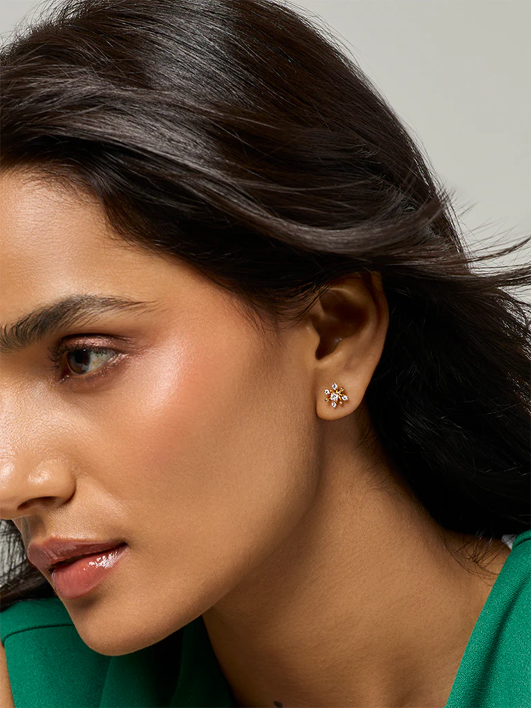 Cluster Lab Diamond Stud Earrings - Image 4
