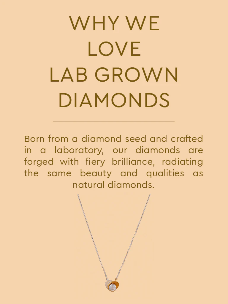 Dual Tone Heart Gold Plated Lab Diamond Necklace - Image 5