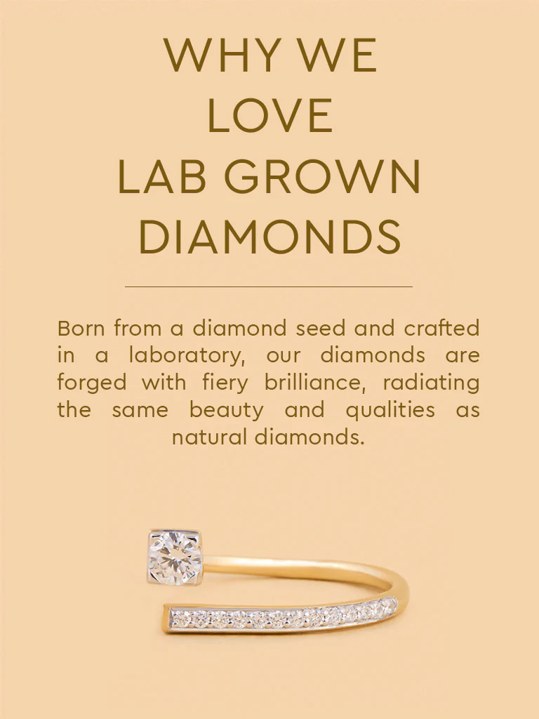 Edgy Gold Plated Lab Diamond Solitaire Ring - Image 4