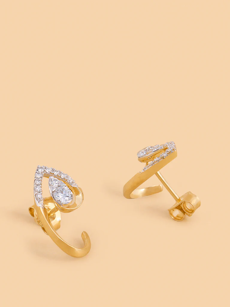 Elegant Teardrop Lab Diamond Earrings - Image 2
