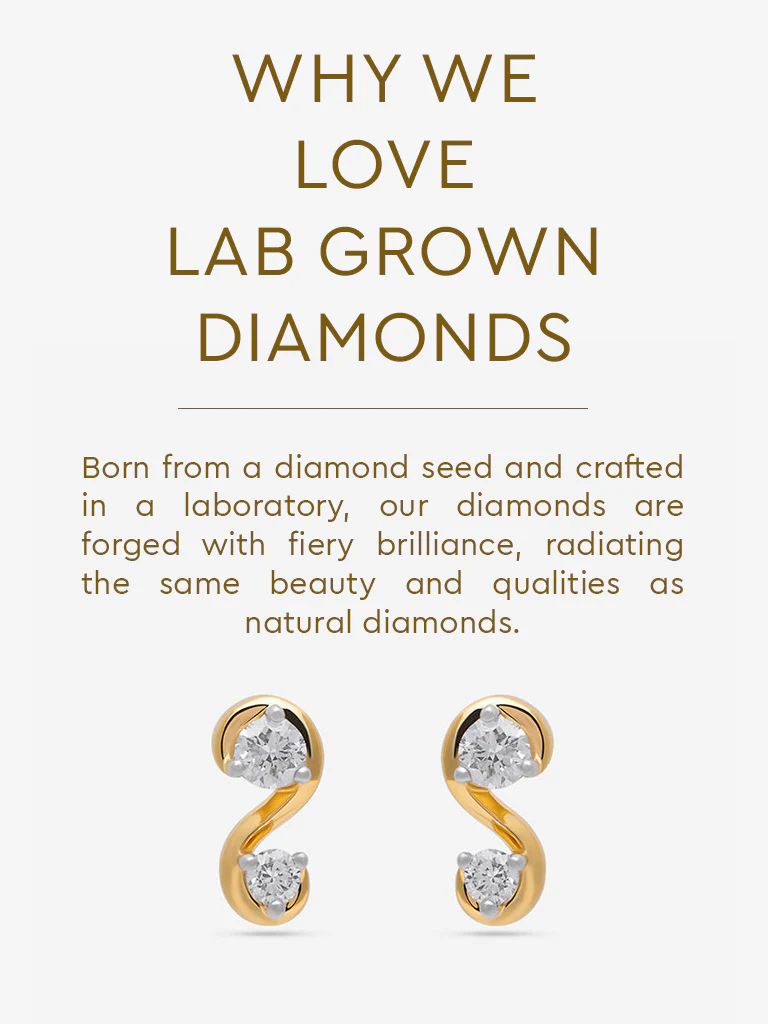 Gold and Lab Diamond Stud Earrings - Image 5