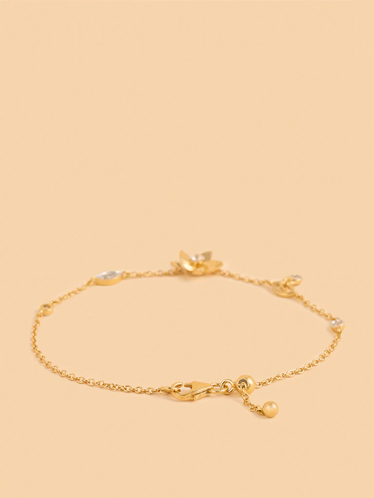 Gold Classic Floral Bracelet - Image 2