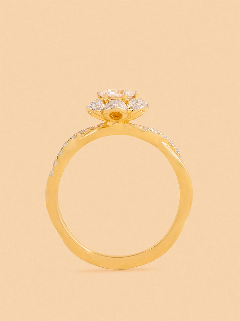 Gold Classic Floral Gold Plated Ring - Image 4