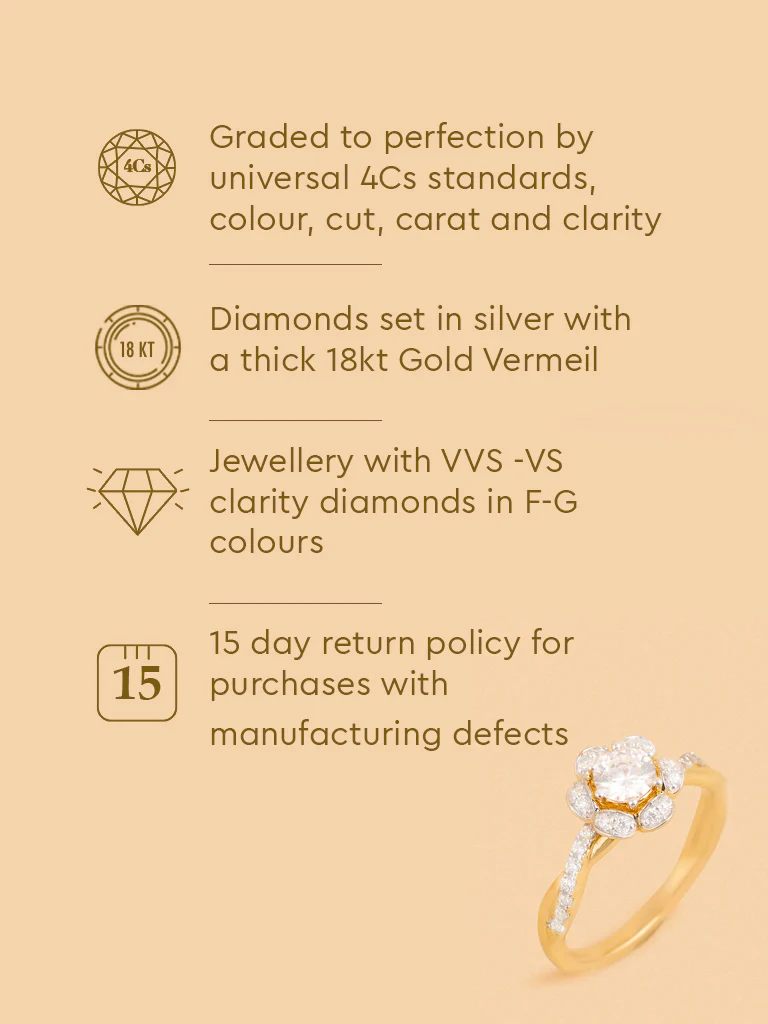 Gold Classic Floral Ring - Image 6