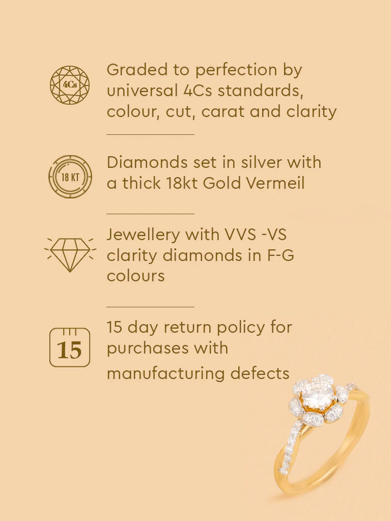 Gold Classic Floral Ring - Image 6