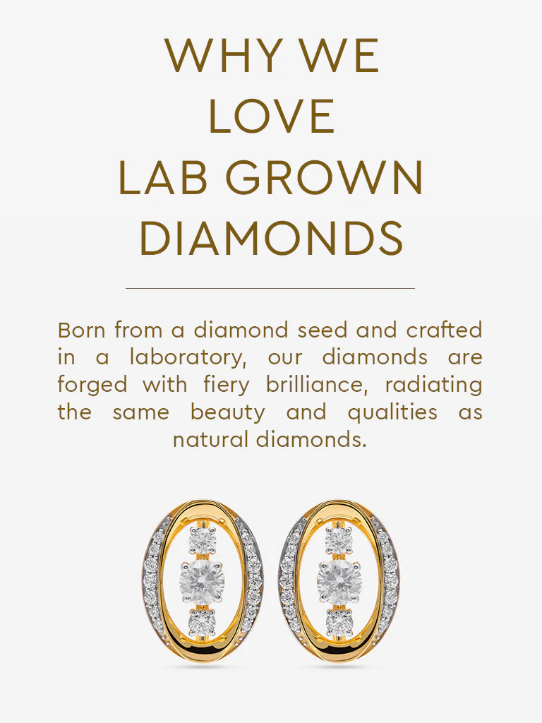 Gold Cluster Gold Plated Lab Diamond Stud Earrings - Image 5