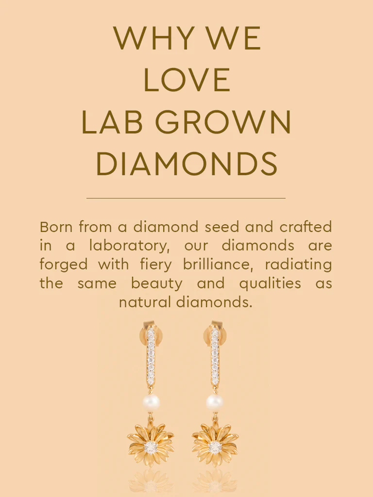 Gold Daisy Pearl Drop Earrings - Image 4