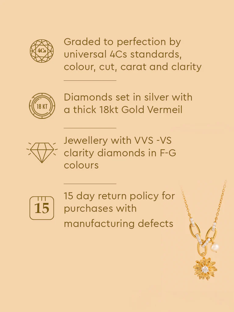 Gold Pearl Daisy Gold Plated Necklace - Image 6