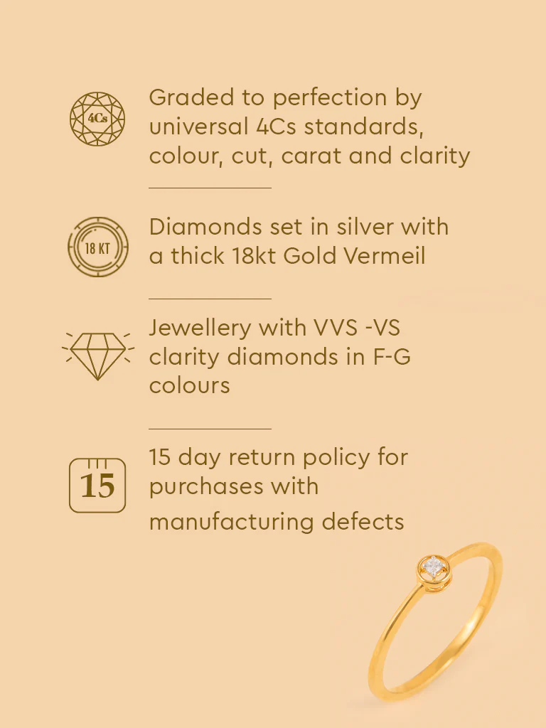 Gold Solitaire Sparkle Ring - Image 6