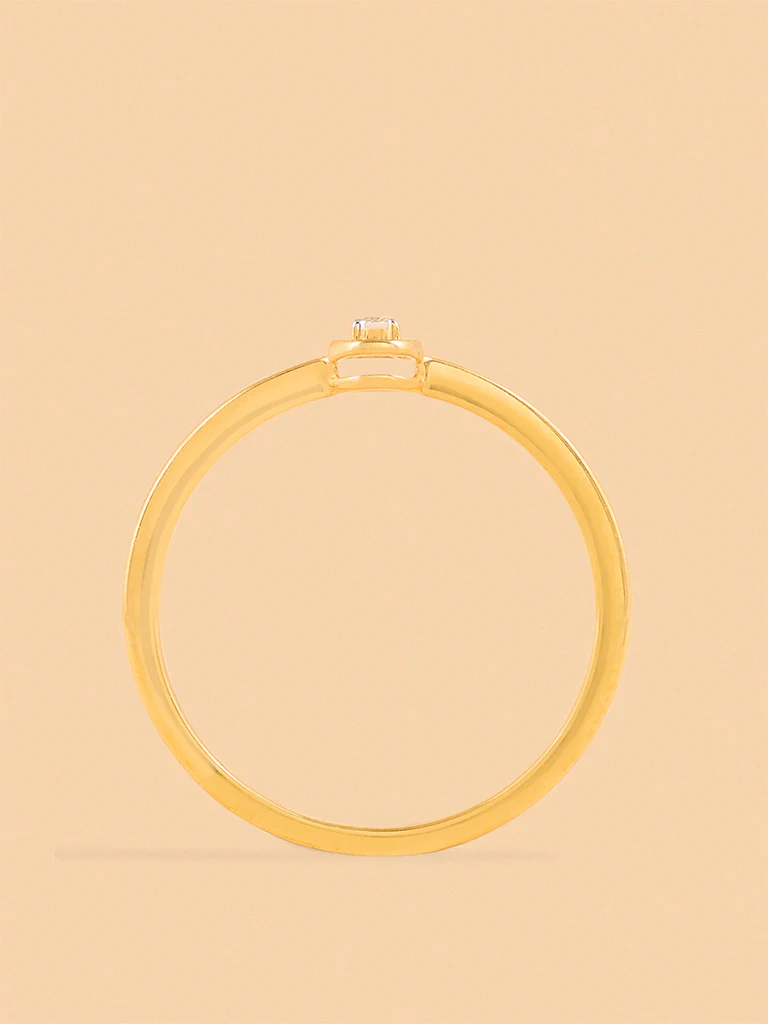 Gold Solitaire Sparkle Ring - Image 3