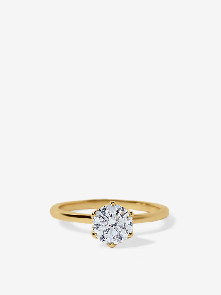 Halo Flower-Style Lab Diamond Solitaire Ring - Image 2