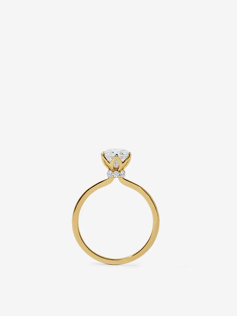 Halo Flower-Style Lab Diamond Solitaire Ring - Image 4