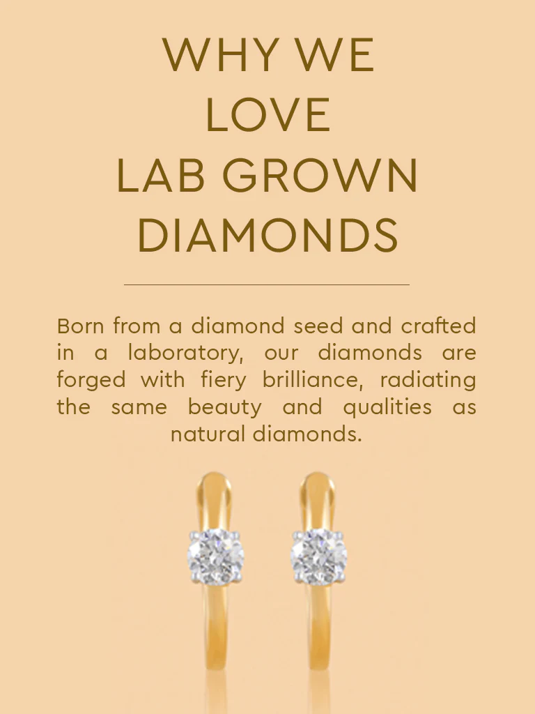 Hoop Solitaire Earring with Lab Diamond Accents - Image 4