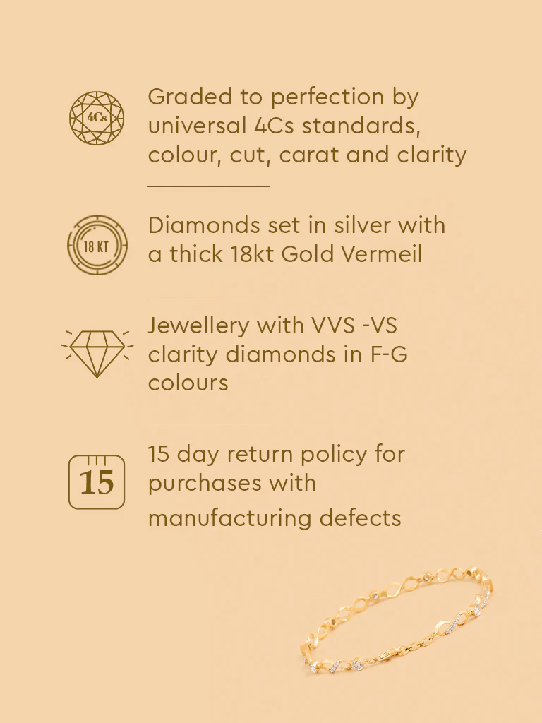 Infinity Link Solitaire Lab Diamond Bracelet - Image 5