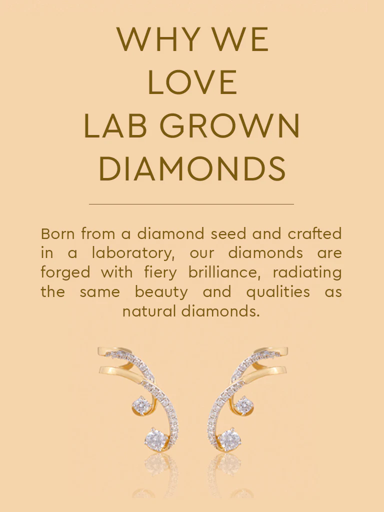 Intricate Swirl Lab Diamond Ear Climbers - Image 4