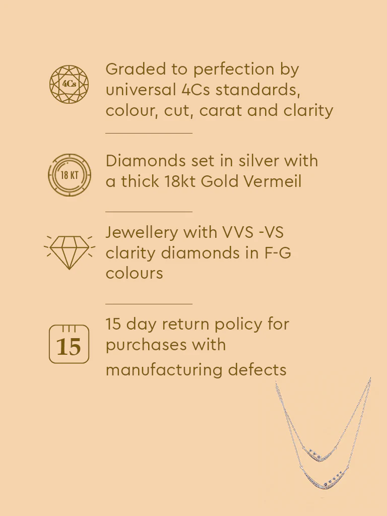 Layered Bead Detailed Lab Diamond Necklace - Image 5