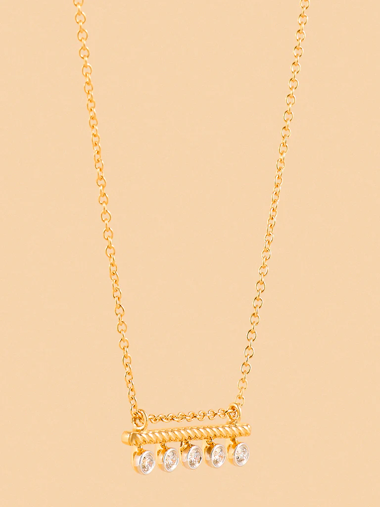 Linear Lab-Diamond Pendant Necklace - Image 2