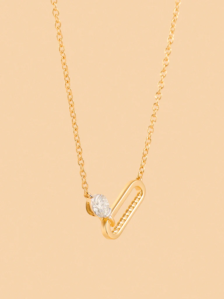 Linked Lab-Diamond Pendant Necklace - Image 2