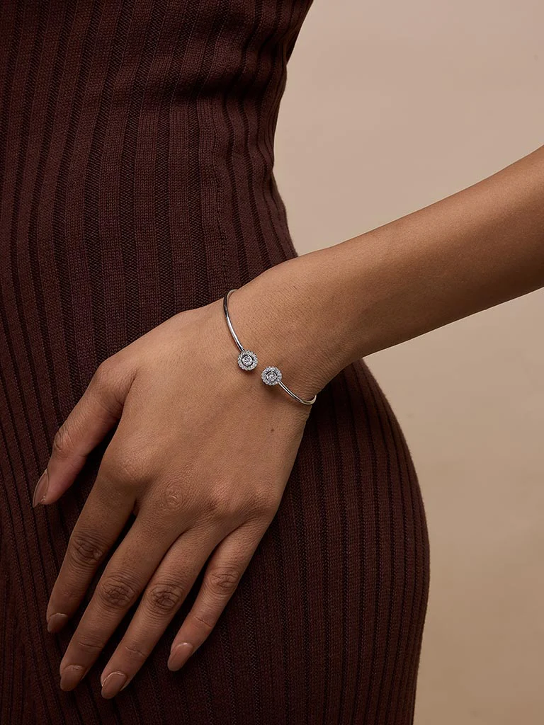 Lumina Solitaire Lab Diamond Bangle Bracelet - Image 6