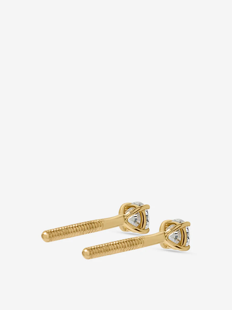Micro Comet Solitaire Lab Diamond Stud Earrings - Image 4