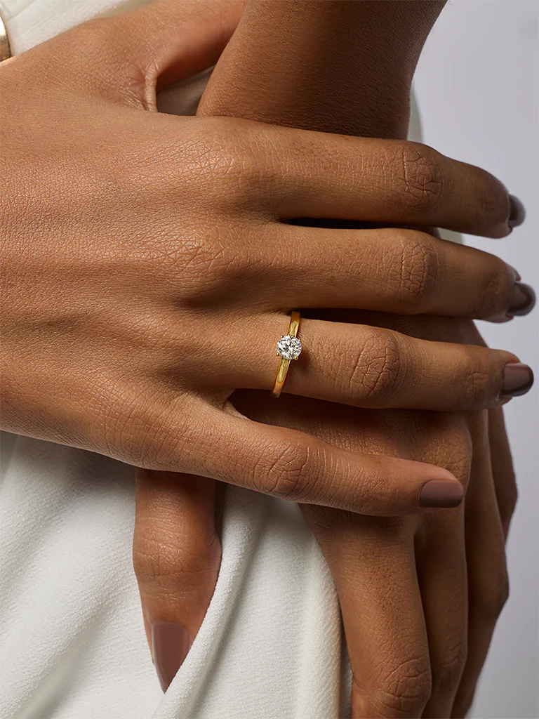 Mini Comet Solitaire Lab Diamond Ring