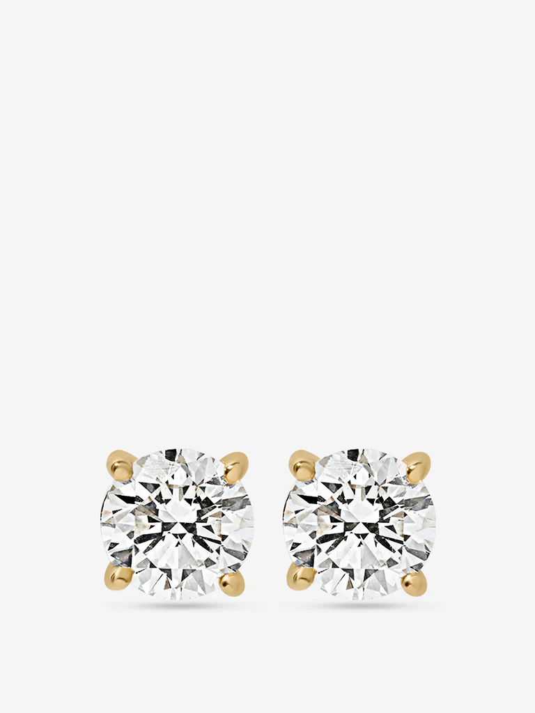 Mini Comet Solitaire Lab Diamond Stud Earrings - Image 2