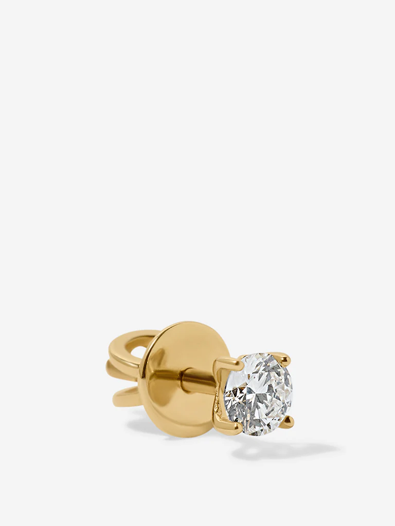 Mini Comet Solitaire Lab Diamond Stud Earrings - Image 3