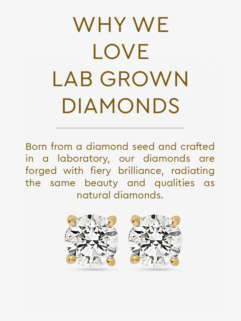 Mini Comet Solitaire Lab Diamond Stud Earrings - Image 5