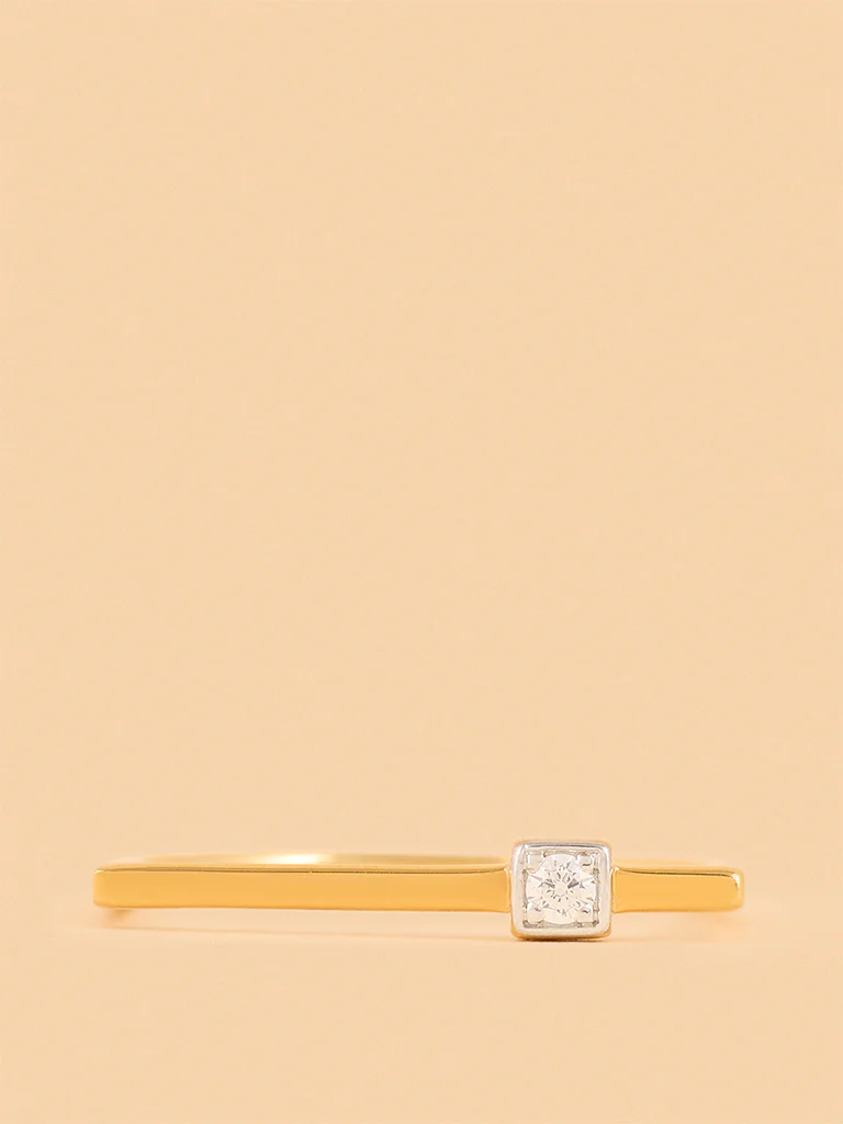 Modern Asymmetrical Solitaire Ring - Image 4