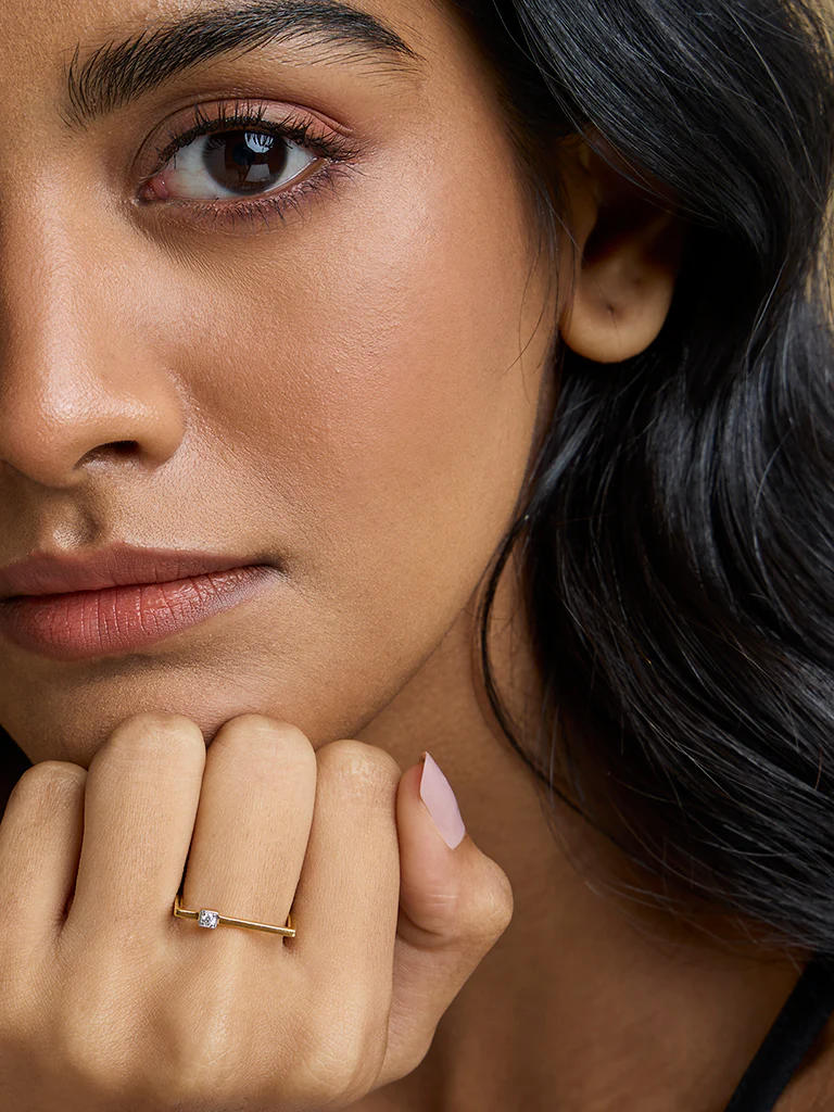 Modern Asymmetrical Solitaire Ring - Image 6