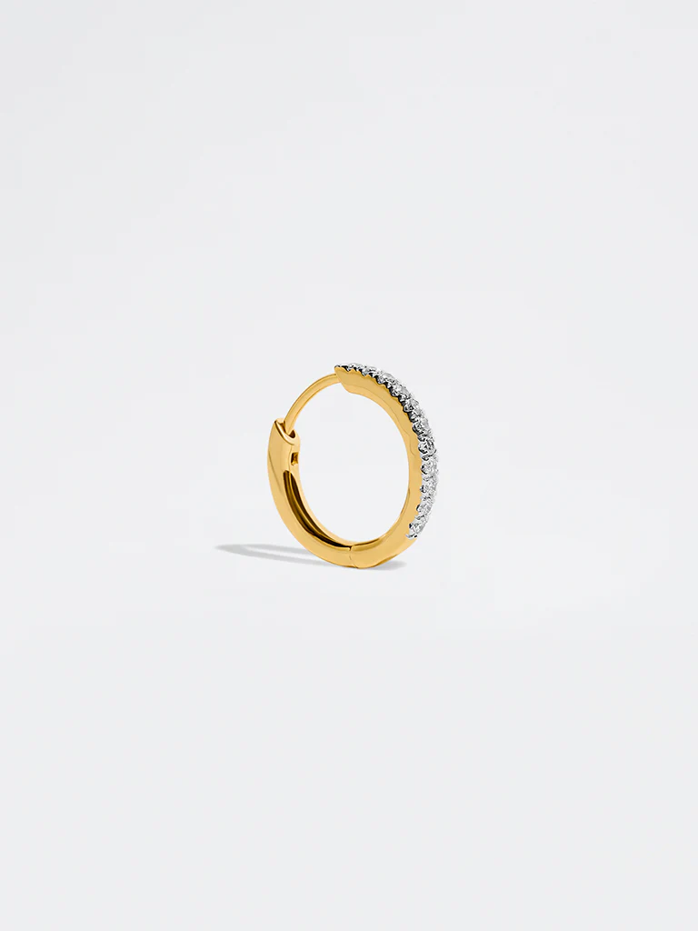 Pave Lab Diamond Classic Hoop Earrings - Image 3