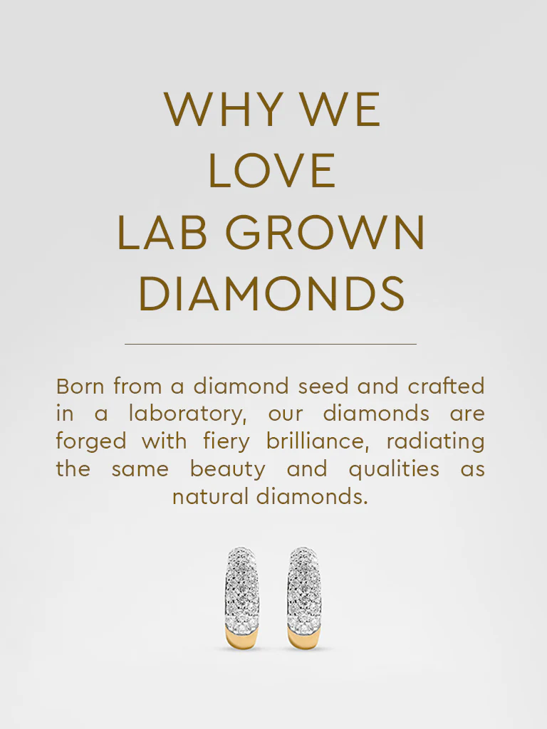 Pave Lab Diamond J-Shaped Hoop Earrings - Image 5