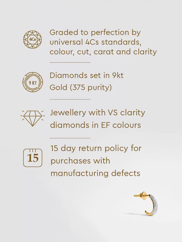 Pave Lab Diamond J-Shaped Hoop Earrings - Image 6