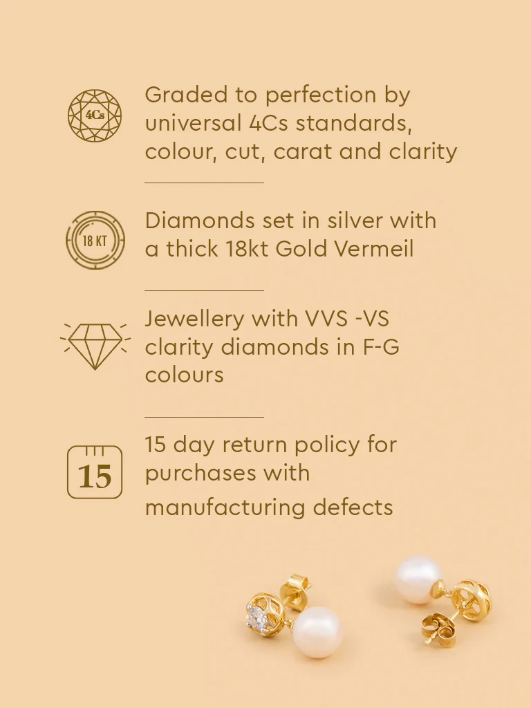 Pearl Drop Lab Diamond Earrings - Image 5