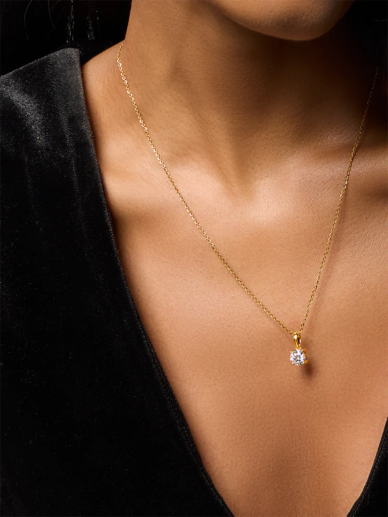 Petite Comet Solitaire Lab Diamond Pendant